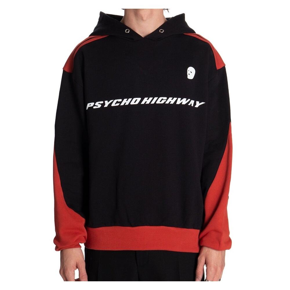 Youths in Balaclava Hoodie Psycho Highway Sweatshirt Mens M Red Black Shirt